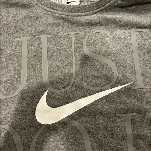 Nike Heather Gray Crewneck with Swoosh - Picture 3 of 3